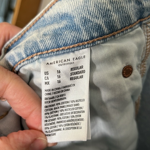 NWT American Eagle Highest Waist Baggy Straight Jeans Size 16 - Picture 5 of 5